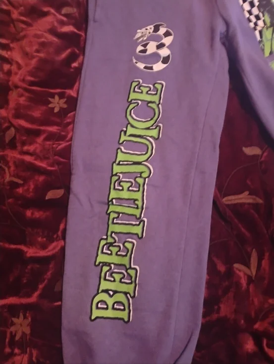 Beetlejuice "Ghost with the Most" Purple Joggers Sweatpants - Size S - Picture 5 of 14